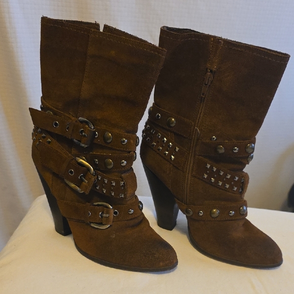 Steve Madden Shoes - Steve Madden Brown Studded Heeled Boots